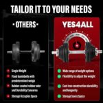 Yes4All Old School Adjustable Dumbbell Set with Weight Plates, Star Lock Collars/Connector, 40lbs to 200lbs Adjustable Weight Plates Set - Image 5