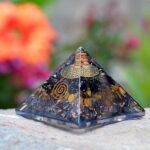 Orgonite Crystal Triple Protection Orgone Pyramid with Black Tourmaline, Tiger Eye and Hematite Crystal – Flower of Life Pyramid for Spiritual Healing, Meditation, Yoga, Reiki Gift, Office, Home Décor - Image 4