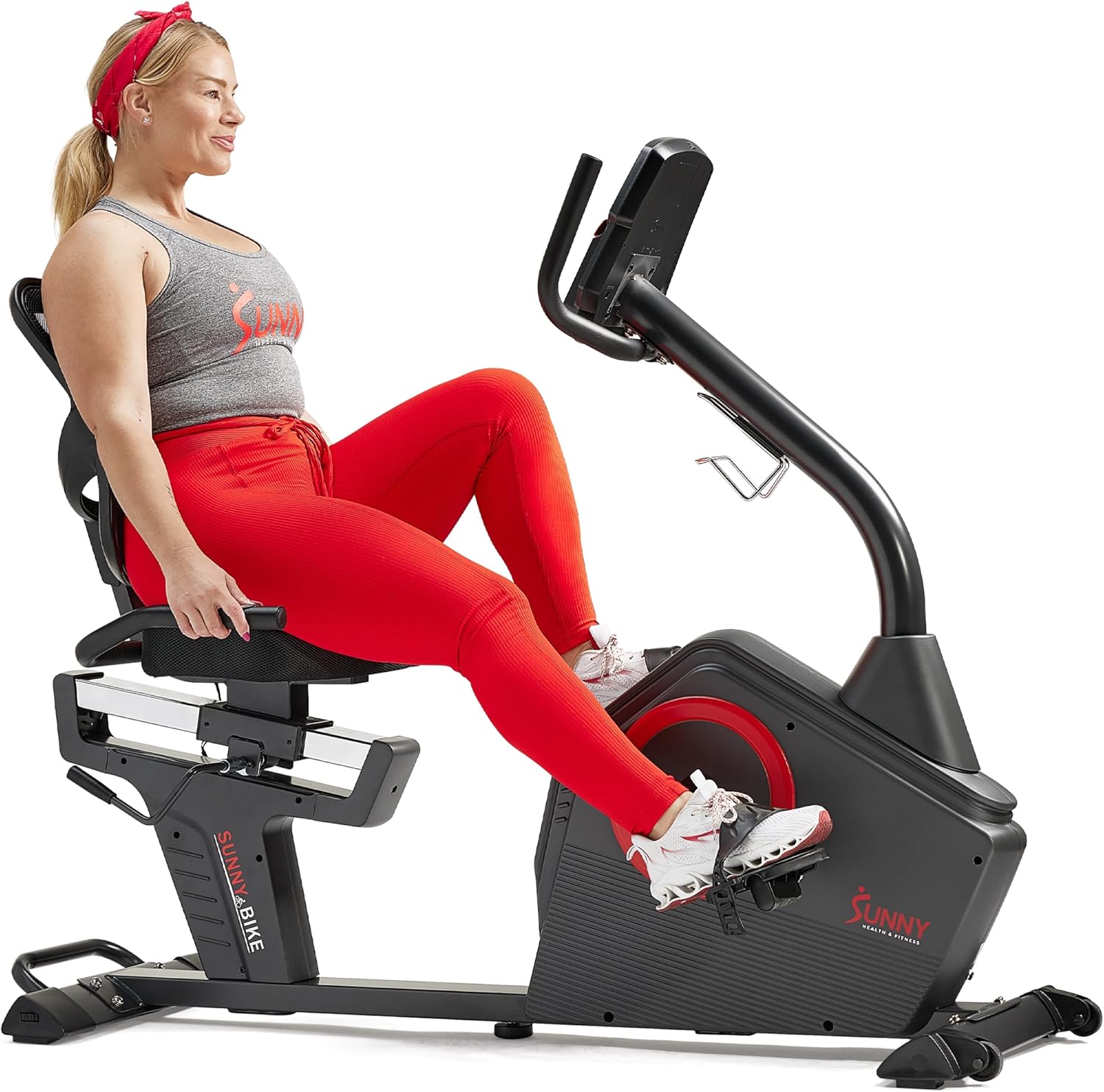 81iMXhPQvlL._AC_SL1500_.jpg Sunny Health & Fitness Programmable 16 Levels Electro-Magnetic Resistance Recumbent Exercise Bike with 24 Pre-Build Workouts and 300 lbs Weight Capacity, Optional Free SunnyFit App Bluetooth Connect - Image 1