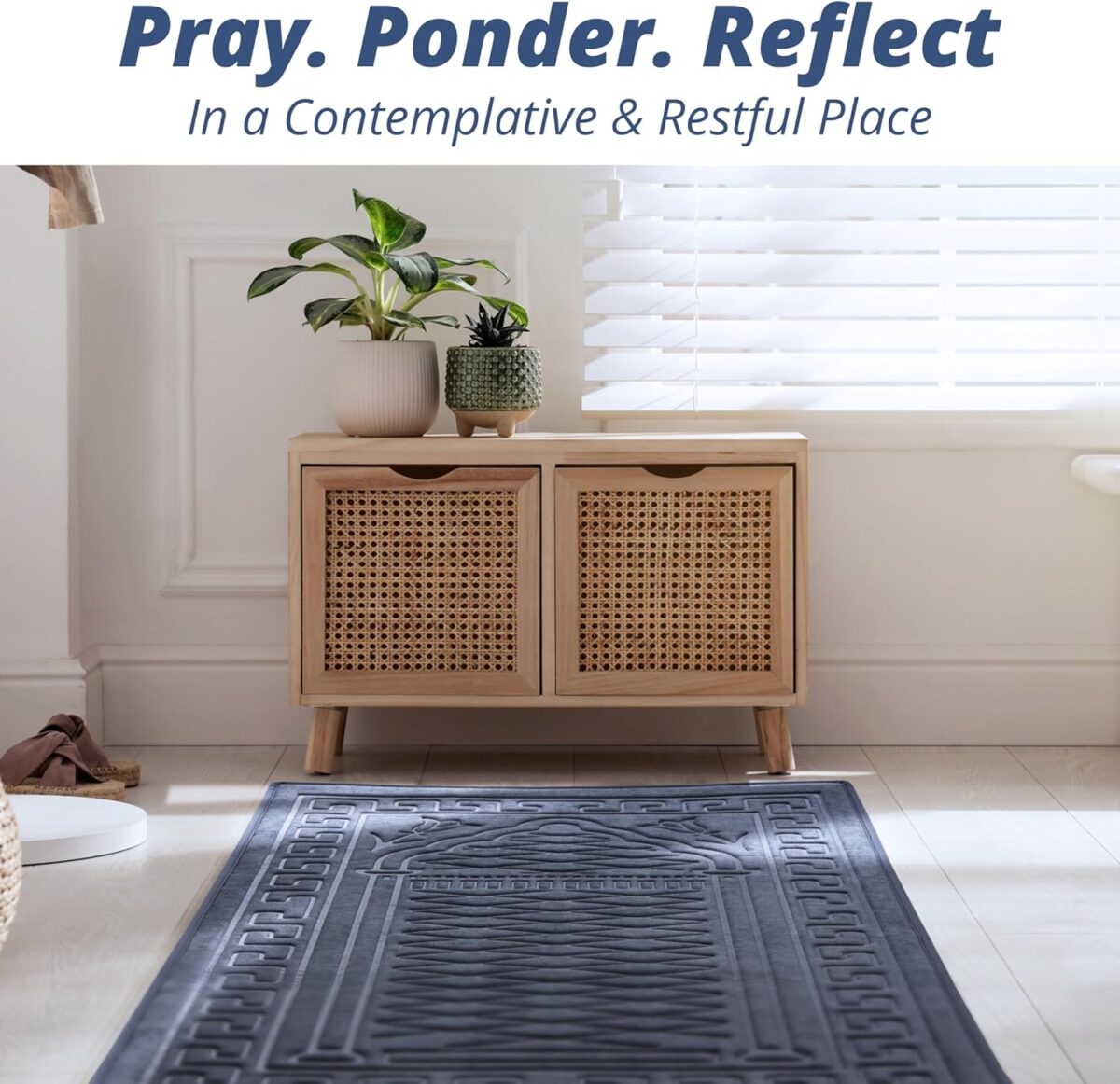 Sacred Artisans Prayer Mat, Pastel Indigo, Padded with Thick, Soft, Luxury Foam - Muslim Prayer Rug, Islamic Prayer Rug, Prayer Matt - Travel & Gift Ready for Ramadan & Eid - Image 7