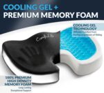 ComfiLife Premium Gel + Memory Foam Seat Cushion – Doctor Recommended Office Chair Cushion, Car Seat Cushion – Chair Cushions for Back & Sciatica Pain Relief – Seat Cushions for Office & Desk (Black) - Image 2