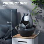 WICHEMI Indoor Water Fountain Tabletop Fountains with LED Rolling Ball, Feng Shui Zen Meditation Desktop Waterfall Fountain Calming Water Sound Relaxation Fountain for Home Bedroom Office (Style 12) - Image 6