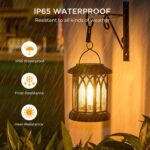 WdtPro Solar Lanterns Outdoor Waterproof, Upgraded Bright Hanging Solar Lights for Outside,Solar Powered Lanterns Lighting LED for Garden Patio Yard Decorative 2 Pack (Warm Light) - Image 3