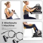 Sunny Health & Fitness Dual Function Under-Desk Bike Trainer, Mini Exercise Machine for Senior Training, Arm/Leg Cardio Cycle Workout, Optional Magnetic, Motorized & Free SunnyFit App Bluetooth Link - Image 2