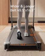 Treadmills for Home, Treadmill with 0-15% Auto Incline, 3HP Folding Treadmills for Running Walking with 300LBS Weight Capacity, Incline Treadmill Equipped with Bluetooth & Pulse Monitor - Image 7