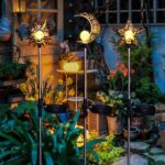Tryme Solar Lights Outdoor Garden Decorations Sun Moon Star Stake Light Decorative Waterproof Warm White LED Yard Decor for Pathway Lawn Patio Courtyard Backyard - Image 3