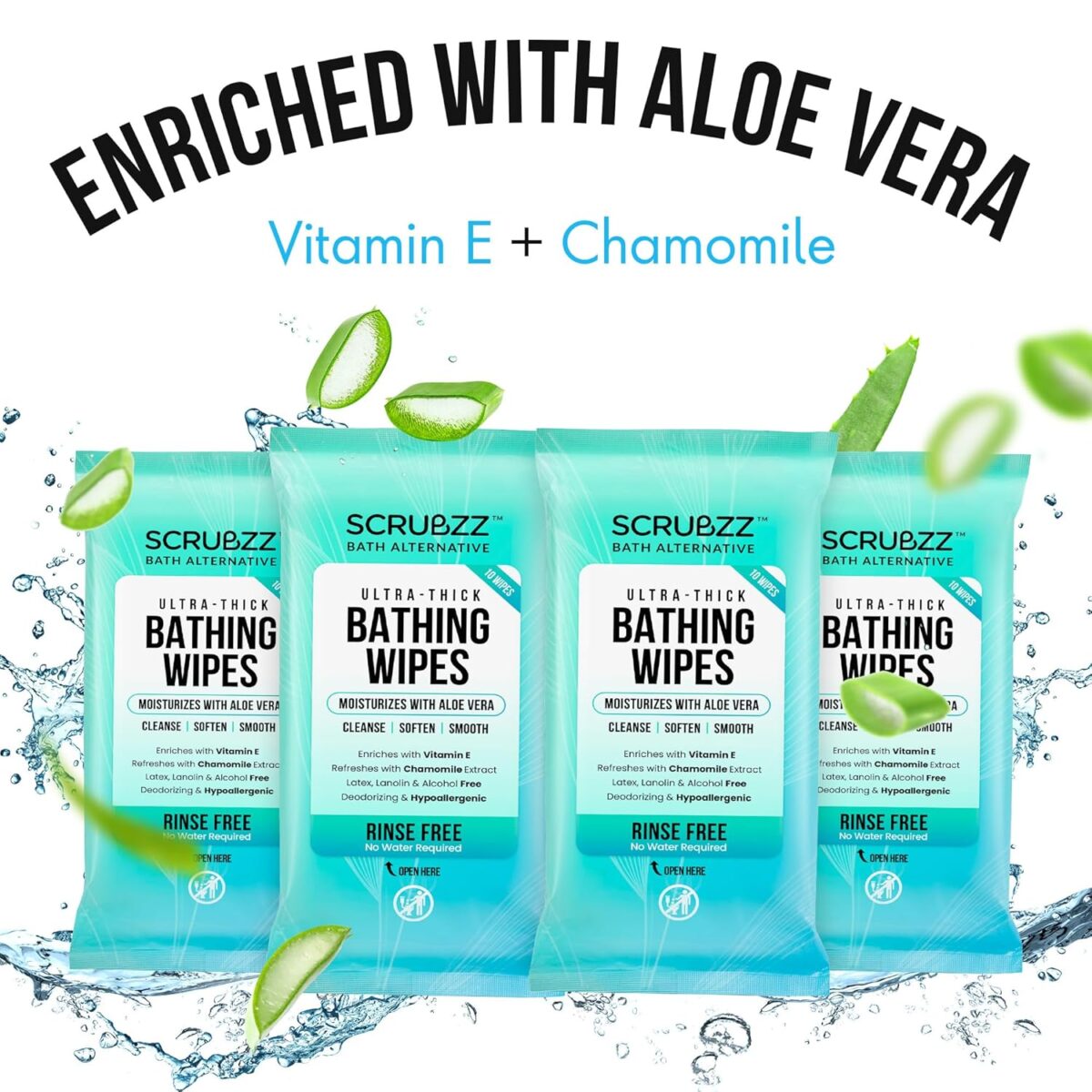 Extra Large Bath Wipes for Adults Bathing No Rinse - 40 Disposable Body Cleansing Wipes for Men, Women & Elderly - Great for Gym, Camping, Post Surgery - Shower Wipes - Image 7