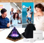 Hopeseed Orgone Pyramid for Positive Energy, Orgonite Amethyst&Obsidian Healing Crystal Pyramids for Reduce Stress Chakra Reiki Healing Meditation Attracts Lucky and Success - Image 5