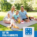 G GOOD GAIN Waterproof Picnic Blanket Portable with Carry Strap for Beach Mat or Family Outdoor Camping Party (Navy Blue) - Image 3
