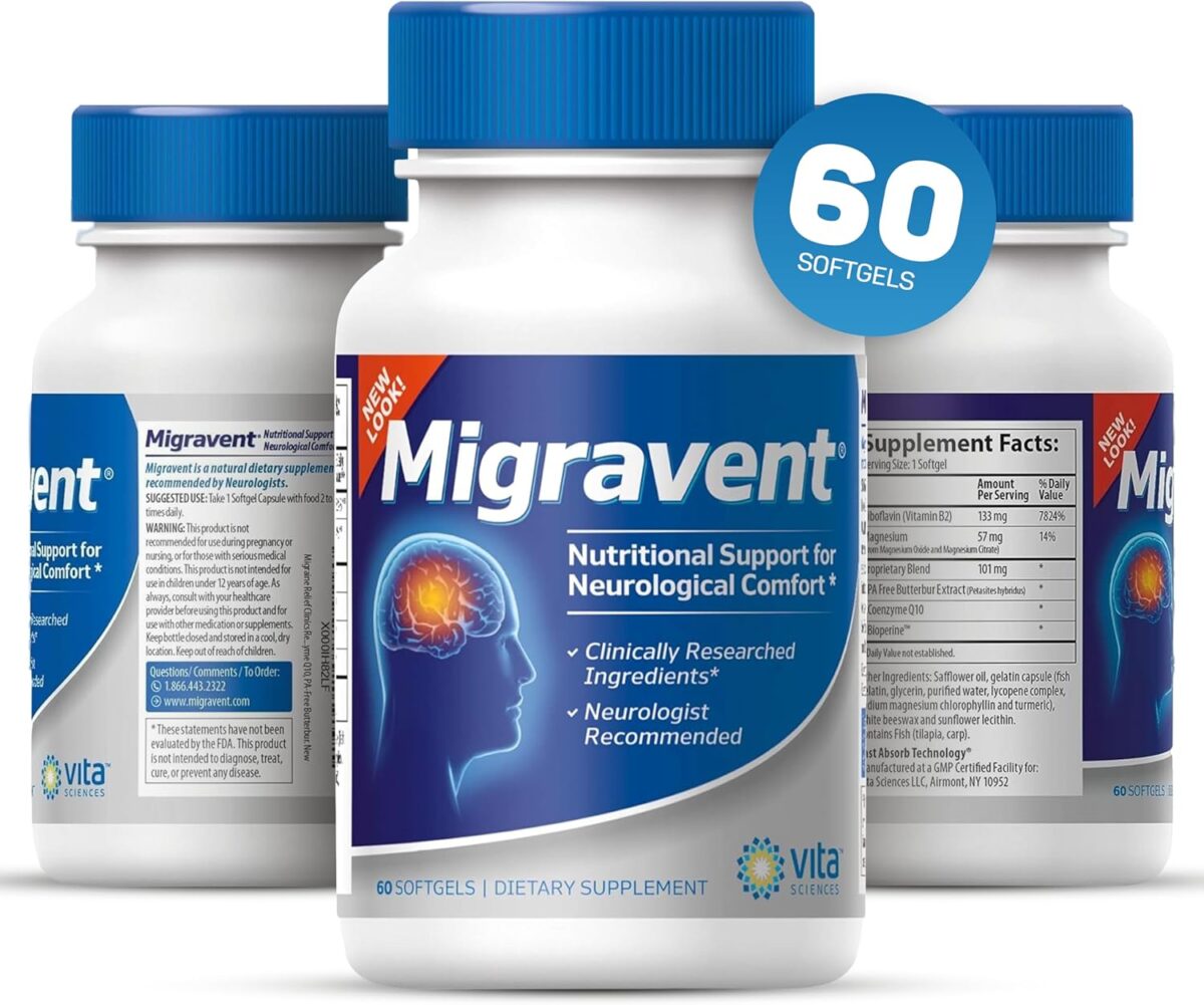 Vita Sciences Migravent Migraine Relief Supplement w/Vitamin B2, Riboflavin, Magnesium, Coenzyme CoQ10, PA-Free Butterbur, Bioperine, Premium Herbal Extracts 60 Count - Image 5