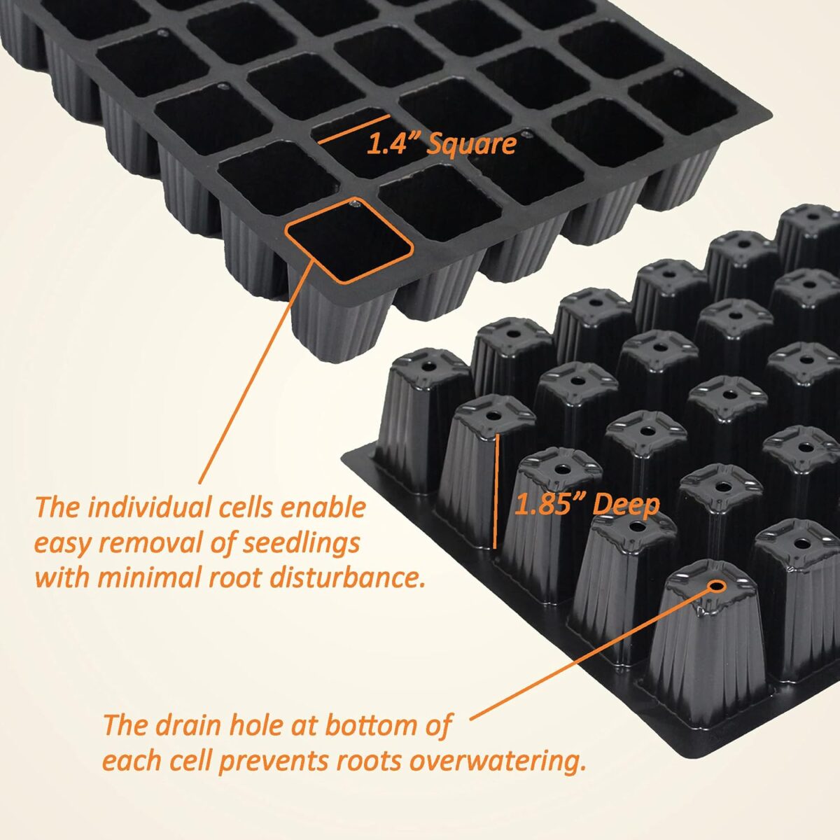 Gardzen 5-Set Seed Starter Tray Kits, Durable Plant Germination Trays with Humidity Vented Domes and Bases, Ideal for Seed Starting, Indoor Gardening, and Greenhouse (Total 200 Cells) - Image 4