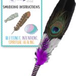 Smudge Feather, Turkey and Peacock, Unique Homecrafted Energy Cleansing Clearing Spiritual Practice House Smudging - Detailed Instructions for Beginners (Purple)