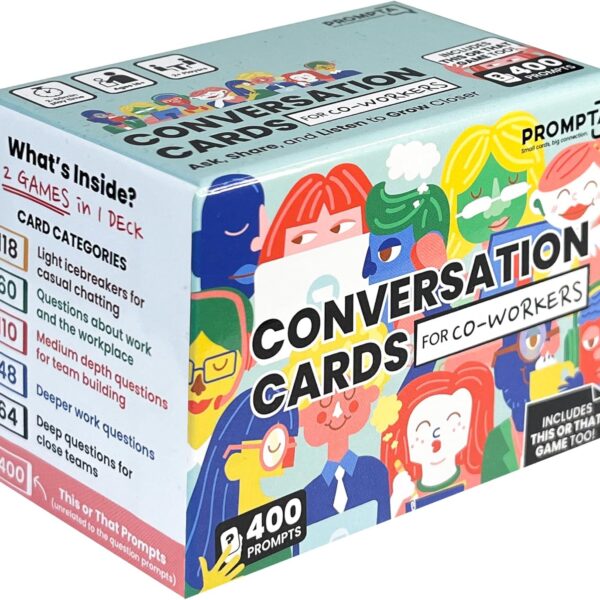 400 Conversation Cards for Coworkers – Fun Icebreaker Teambuilding Game for Work – Best Get to Know Your Colleagues Questions & Engaging Topics for Office Breaks