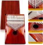 Kalimba Thumb Piano,YUNDIE Portable 17 Keys Mbira Finger Piano with Tune Hammer and Study Instruction,Musical Instruments Gift for Adult Beginners Professional(Brownish Red) (17 Keys) - Image 2