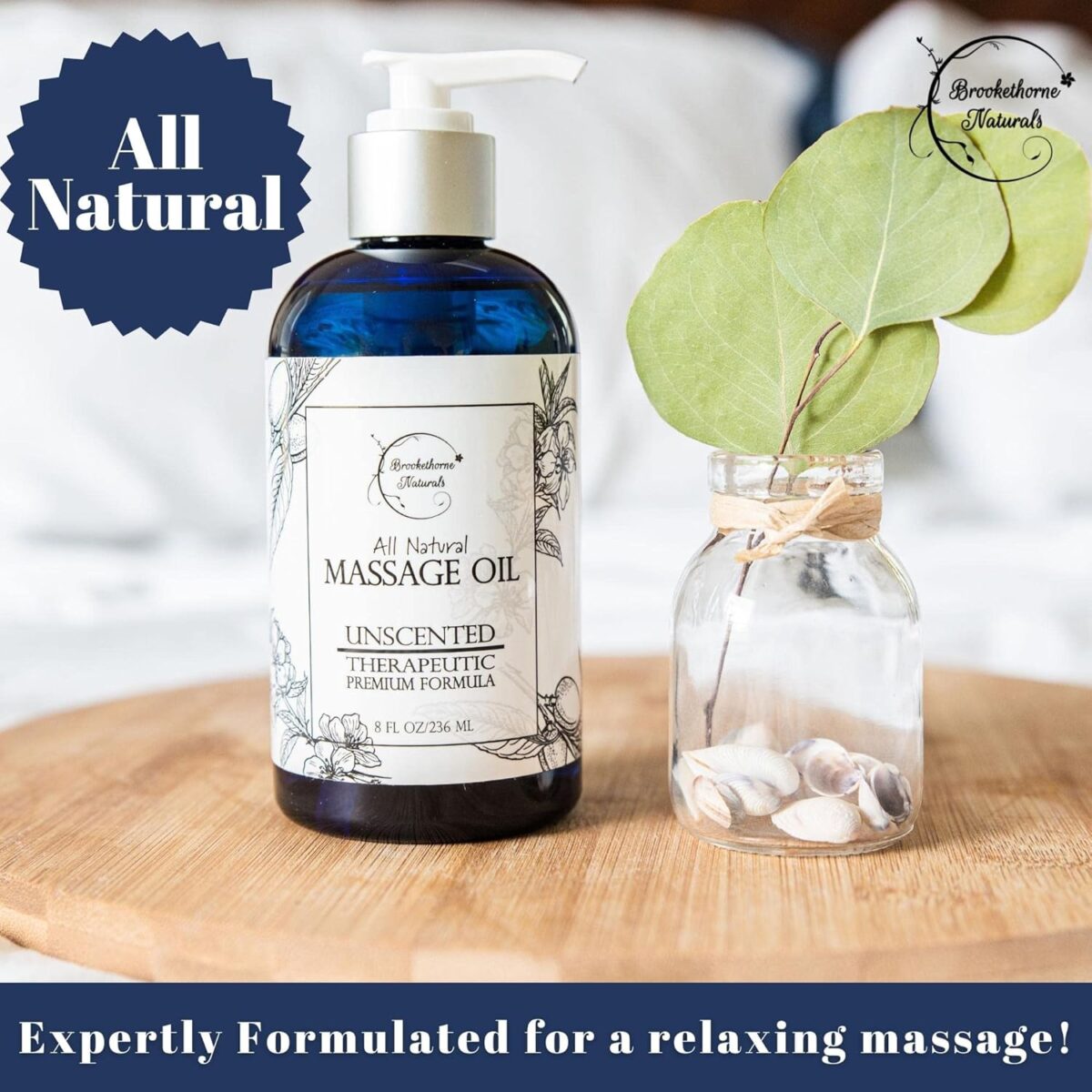 Unscented Massage Oil for Massage Therapy – 100% Natural Body Oil with Sweet Almond, Grapeseed & Jojoba for Premium Glide – Pure Carrier Blend for Aromatherapy – Brookethorne Naturals - Image 6