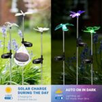 SOLPEX Solar Garden Lights, 6 Pack Solar Butterfly Lights Yard Decorations, Multi-Color Changing LED Solar Light Stakes, Solar Yard Lights for Garden, Patio & Lawn, Solar Bird Lights - Image 3
