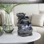 WICHEMI Indoor Fountain Tabletop Fountain Waterfall Fountains Stacked Rocks Water Feature Feng Shui Zen Meditation Relaxation Desktop Fountain for Home and Office Indoor Spaces Decor (Style 20) - Image 2