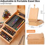 VISWIN Deluxe Acrylic Paint Set, 74 Pcs Complete Art Supplies with Tabletop Sketch Box Easel, 48 Colors Acrylic Paints, Canvas, Paint Brushes, Painting Kit for Adults, Art Set for Artists, Beginners - Image 3