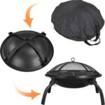 Yaheetech 21inch Fire Pit Portable Folding Steel Fire Bowl Garden Treasures Fire Pit for Outside Fireplace with Carrying Bag, Spark Screen, BBQ Grill & Log Grate for Patio Backyard Camping Bonfire - Image 2