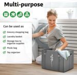 Green Bulldog Reusable Grocery Bags - Heavy Duty Reusable Shopping Tote Bags W/Long Handles, Foldable & Collapsible, Holds Up to 65 lbs - for Kitchen, Picnic 3 Pack - Image 6