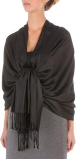 Sakkas 78" X 28" Rayon from Bamboo Soft Solid Pashmina Feel Shawl/Wrap/Stole