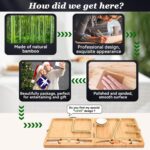 Bamboo Charcuterie Board Set - Large Folding Cheese Board with Knife Set - Unique White Elephant Gift, House Warming Gift, Wedding Gift - 22.8 x 11.4 Inches - Image 5