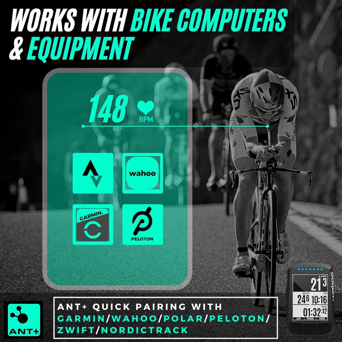 Powr Labs Bluetooth and ANT+ Heart Rate Monitor Chest Strap - Compatible with Polar, Garmin, Peloton, Wahoo - Image 4