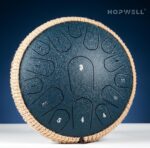 Steel Tongue Drum - 13 Inches 15 Notes Tongue Drum - Hand Pan Drum with Music Book, Handpan Drum Mallets and Carry Bag, D Major (Navy Blue) - Image 2