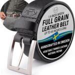 Stala - Mens Leather Belt - 1.4" Handmade in Sweden with Italian Full Grain Leather, black leather belt men