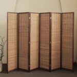 6 Panel Room Divider and Folding Screen Room Divider,Bamboo Room Divider for Room Separation,67" H x 92.1" W - Image 2