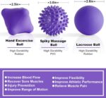 Posture Magic Massage Ball Kit for Myofascial Trigger Point Release & Deep Tissue Massage - Set of 6 - Large Foam/Small Foam/Lacrosse/Peanut/Spiky/Hand Exercise Ball (Purple) - Image 3