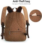 Muzee Canvas Backpack Lightweight Travel Daypack Student Rucksack Laptop Backpack - Image 4