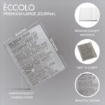 Eccolo Large Lined Journal Notebook, Flexible Cover, Writing Journal, 256 Ruled Ivory Pages, Ribbon Bookmark, Lay Flat, Desk Size for Work or School, Be Bold (Gray, 8x10 inches) - Image 2