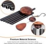 Large Aluminium Wind Chimes 37" Inches to Create a Zen Atmosphere Suitable for Outdoor, Garden, Patio Decoration. Classic Black Wind Chimes with Wind Catcher Suitable as A Gift for Unisex - Image 4