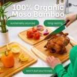 GREENER CHEF Organic Bamboo Cutting Board Set of 3 with Lifetime Replacements - Wood Cutting Board Set with Juice Groove - Wooden Chopping Board Set for Kitchen, Meat, Vegetables and Cheese - Image 2