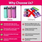 WALITO Resistance Bands for Legs and Butt, Fabric Exercise Loop Bands Yoga, Pilates, Rehab, Fitness and Home Workout, Strength Bands for Booty - Image 7
