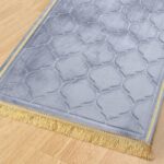 Muslim Prayer Rug with Tasbih Prayer Beads, Soft Memory Foam Prayer Matt Islam, Padded Islamic Prayer Mat Thick for Men and Women, Janamaz, Sajadah (25.6" x 43.3", Grey) - Image 5