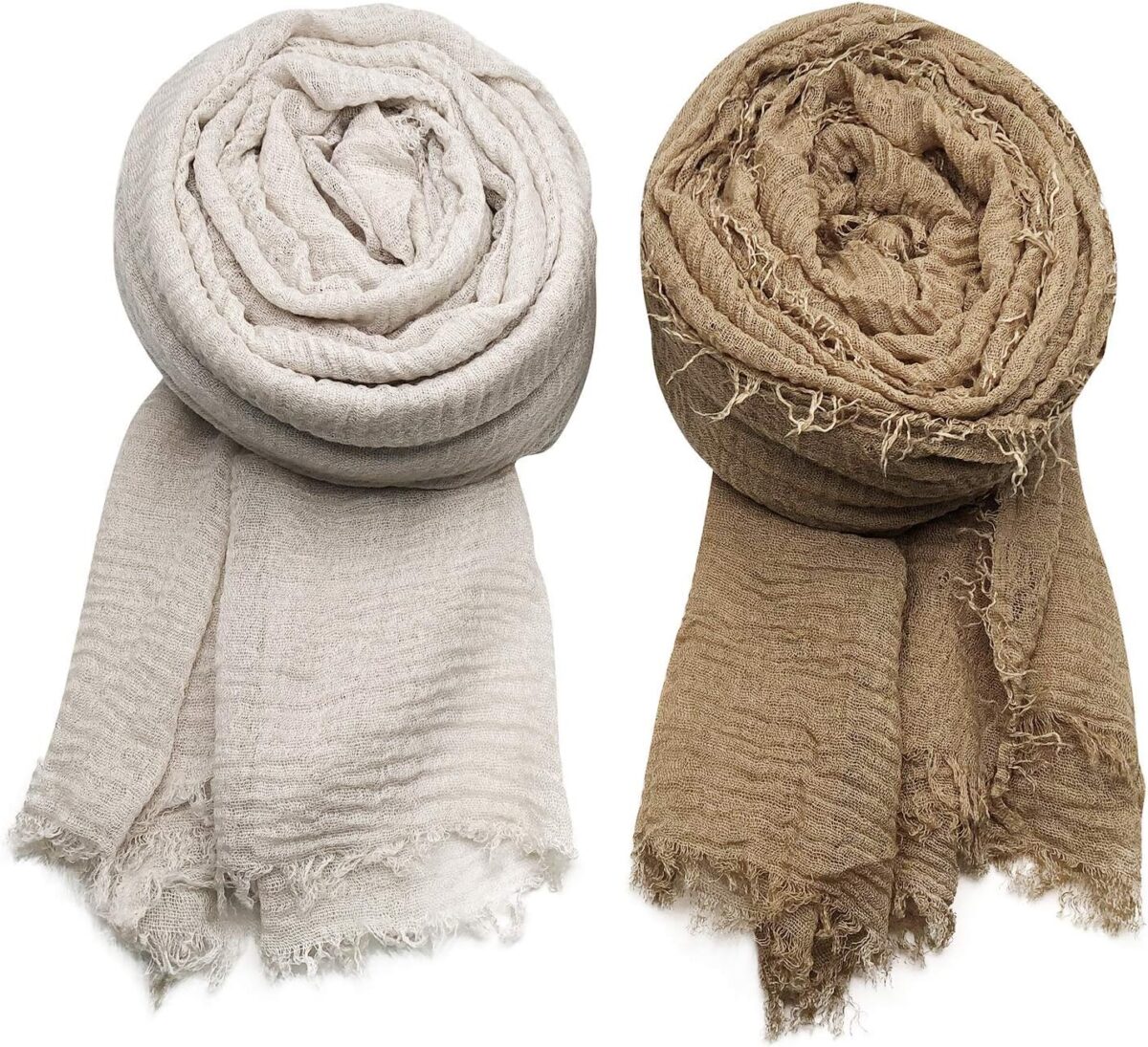 Manshu 4PCS Women's Soft Cotton Hemp Shawl & Wrap, Long Scarf & Head Scarf - Image 3