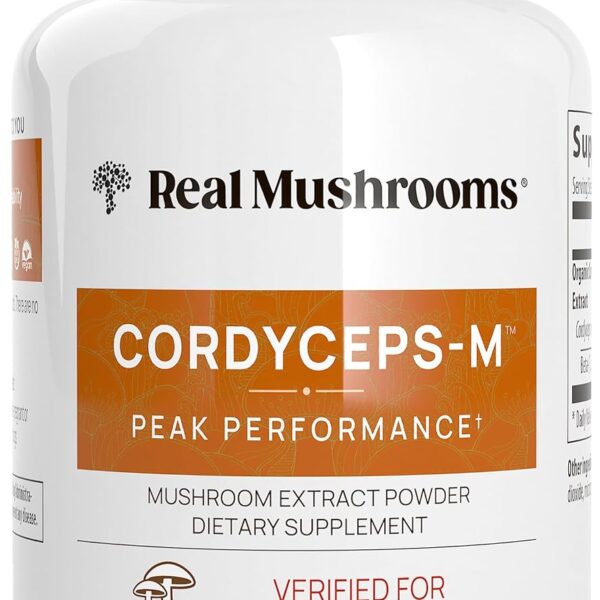 Real Mushrooms Cordyceps Capsules - Performance Mushroom Extract Supplement with Organic Militaris for Energy Immune Support Vegan Supplement, Non-GMO, 120 Caps