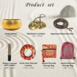 Artcome 7PCS Tibetan Meditation Set - Tibetan Singing Bowl & Tibetan Tingsha Cymbals Bells Handmade in Nepal for Meditation, Yoga, Tranquility, Relaxation, Chakra Healing, Stress Relief & Mindfulness - Image 2