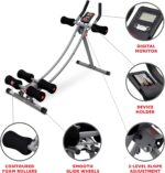 Sunny Health & Fitness Waist Trainer Ab Roller with Elbow Support, Training Wheels, Foldable for Home Gym, Abdominal Exercises, Core Strength, Glute Trainer, Crunch Workouts, Exercise Equipment - Image 4