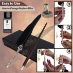 Calligraphy Set for Beginners, Wooden Dip Pen, Feather Quill, 19 Nibs, Ink Set, Gift Box - Image 2