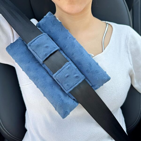Chemo Port Pillows for Patients Seatbelt, Chemo Port Protector Pacemaker Seat Belt Cushion, Chemotherapy Must Haves Chemo Gifts Men Women Cancer, Minky Dot Denim Blue