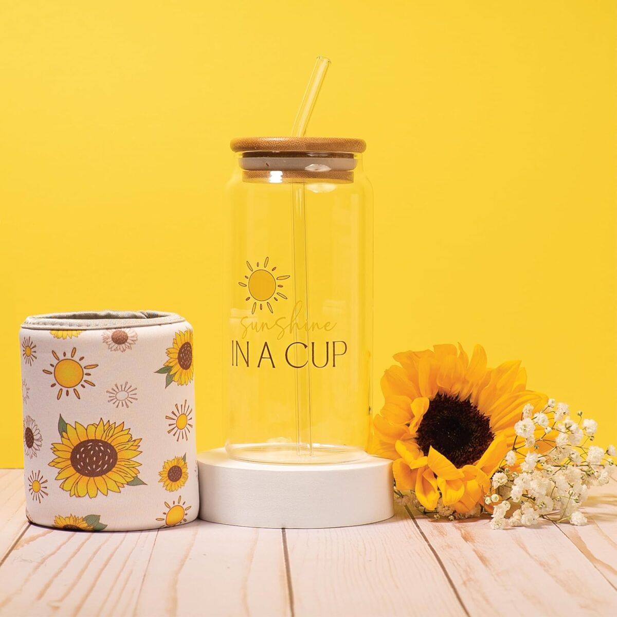 The Love Crate Co Sunflower Gifts for Women, 15pc Gift Box for Birthdays, Get Well Soon Basket, Thinking of You Care Package, Sunshine and Wellness Presents for Women. - Image 3