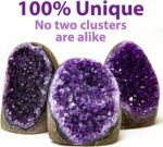 Extreme Rocks & Fossils Natural Amethyst Cluster with Polished Edges [1 to 1.5 lb.] - Real Raw Geode Healing Crystal Rock from Uruguay - Deep Purple Decor - Free Velvet Pouch of Rose Quartz - Image 3