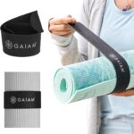 Gaiam Yoga Mat Strap Slap Band - Keeps Your Mat Tightly Rolled and Secure with One Snap - Strong Clasp for Yoga Mat Storage and Travel - Fits Most Size Mats (20"L x 1.5"W), Black