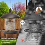 Metal Roof Bird Feeder - Chew Proof for Outdoor Hanging Wild Bird Seeds. Bronze - Image 7
