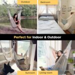 ADVOKAIR Hammock Chair Hanging Chair Rope Swing XXL - Max 500lbs, 70in Large Hammock Swing Chair -Portable Steel Spreader Bar with Anti-Slip Rings-Roomy & Strong - Image 5
