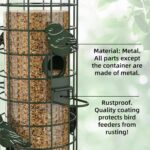 Squirrel Proof Bird Feeder,Metal Mesh Bird Feeders for Outdoors Hanging,Gravity Protection Squirrel Proof Wild Bird Feeders with Finch Cardinal Chickadee,3LB Large Capacity,Green - Image 4