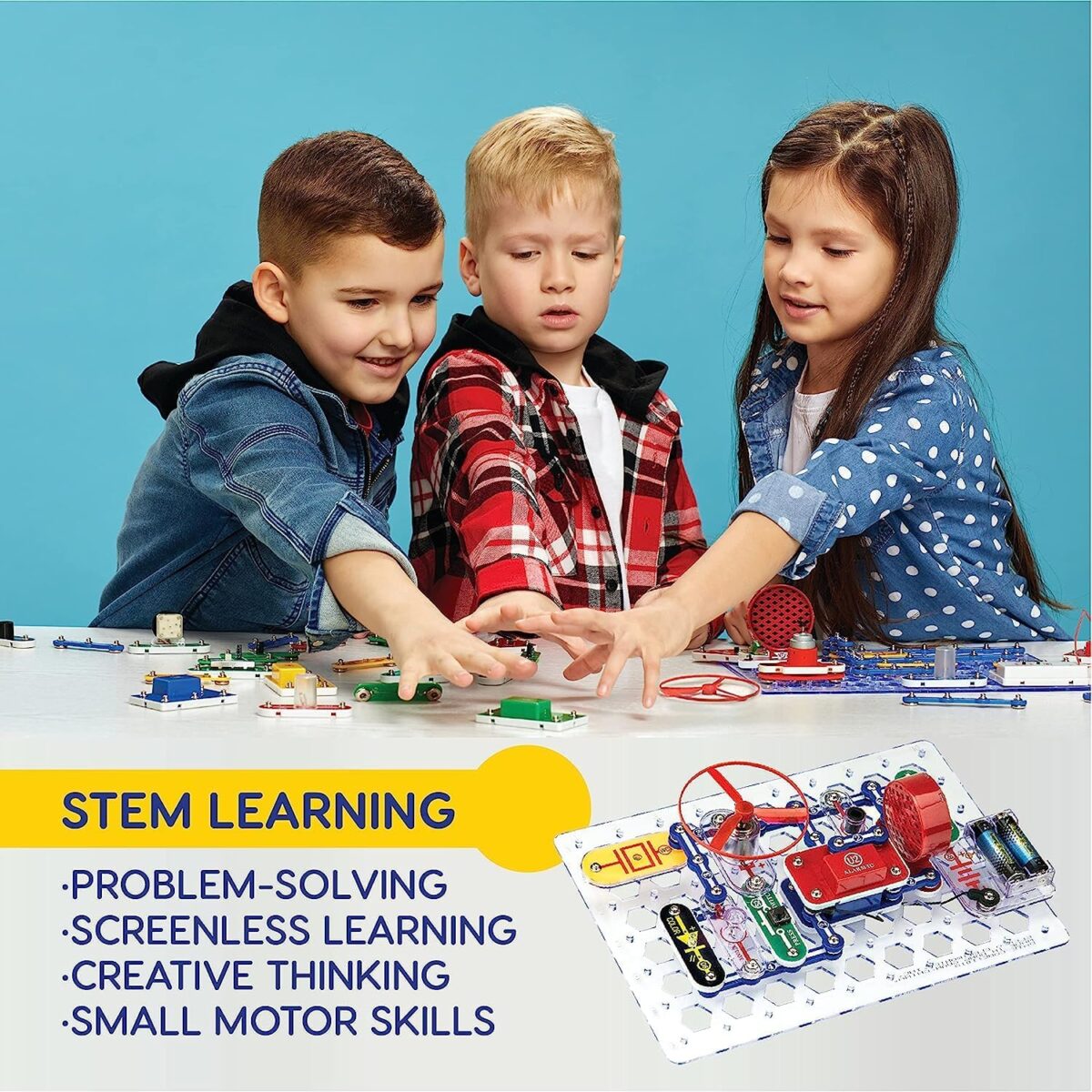 Snap Circuits Jr. SC-100 Electronics Exploration Kit, Over 100 Projects, Full Color Project Manual, 28 Parts, STEM Educational Toy for Kids 8 + - Image 8